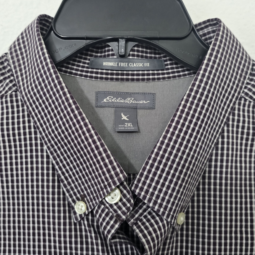 2- Eddie Bauer Wrinkle Free Classic Fit Button Front Shirts Bundle 2XL XXL - Picture 4 of 6